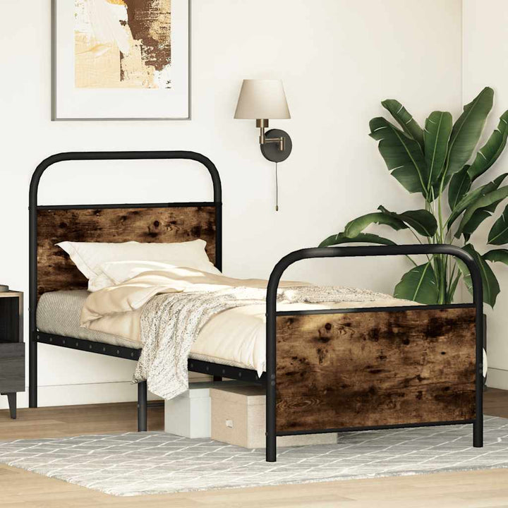 sengeramme 80x200 cm uden madras konstrueret træ røget eg