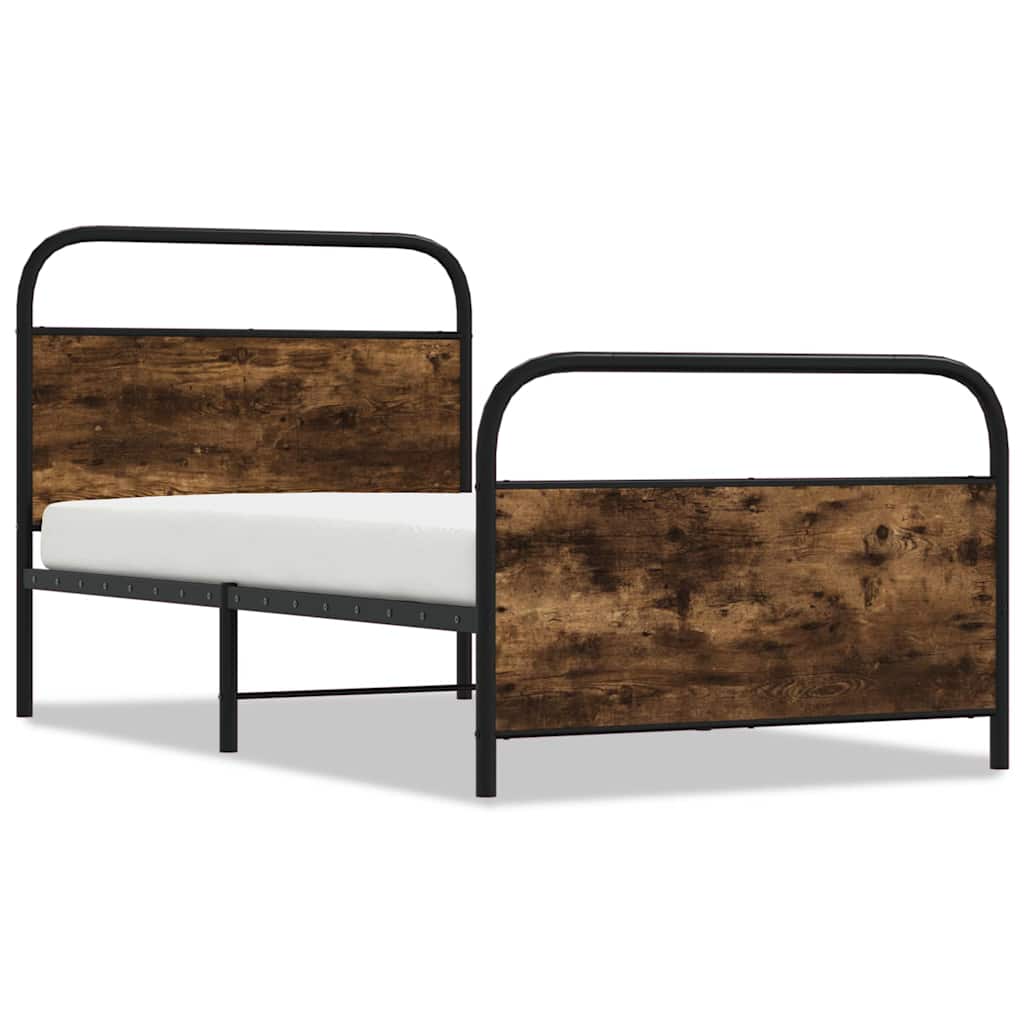 sengeramme 100x200 cm uden madras konstrueret træ røget eg