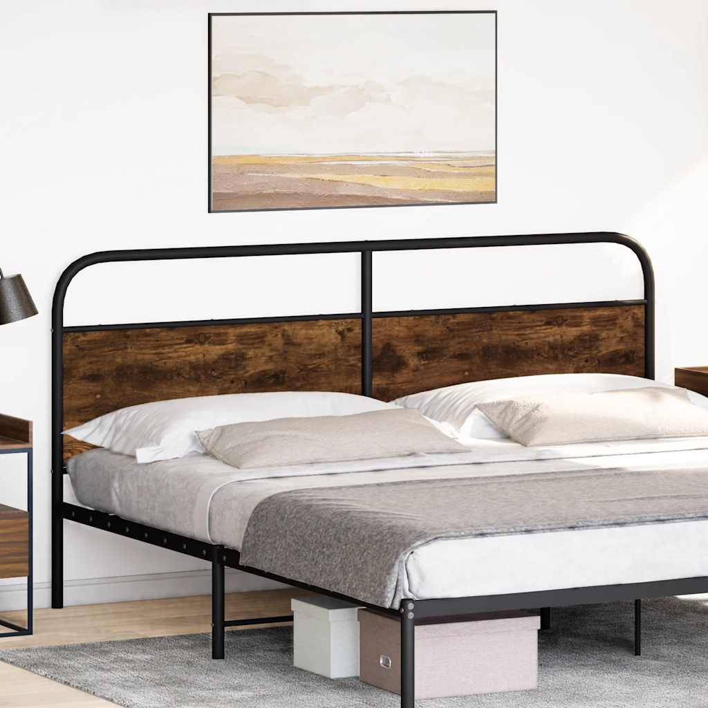 udskiftningsgavl 200 cm stål og konstrueret træ røget egetræsfarve