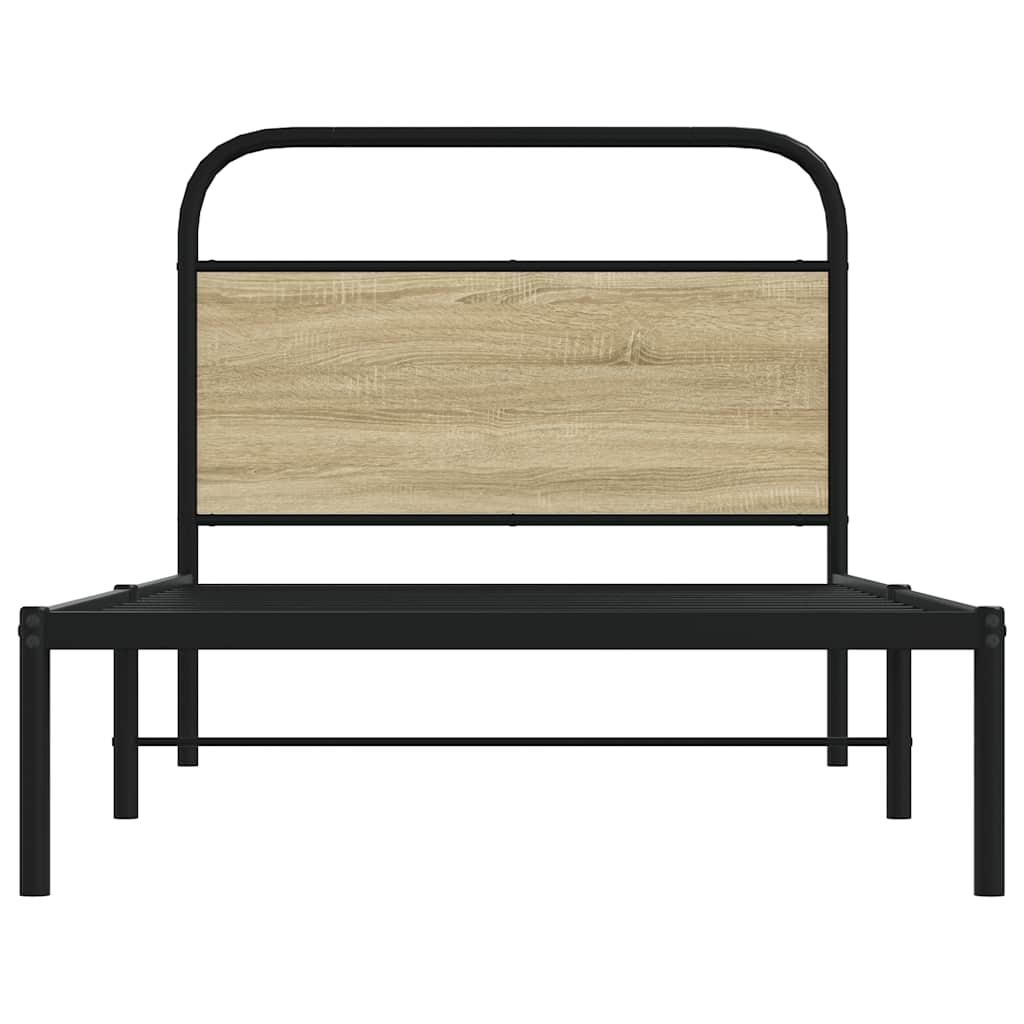 sengeramme 107x203 cm uden madras konstrueret træ sonoma-eg