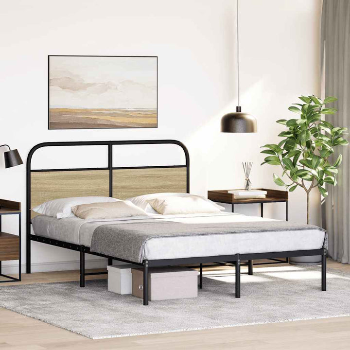 sengeramme 140x190 cm uden madras konstrueret træ sonoma-eg