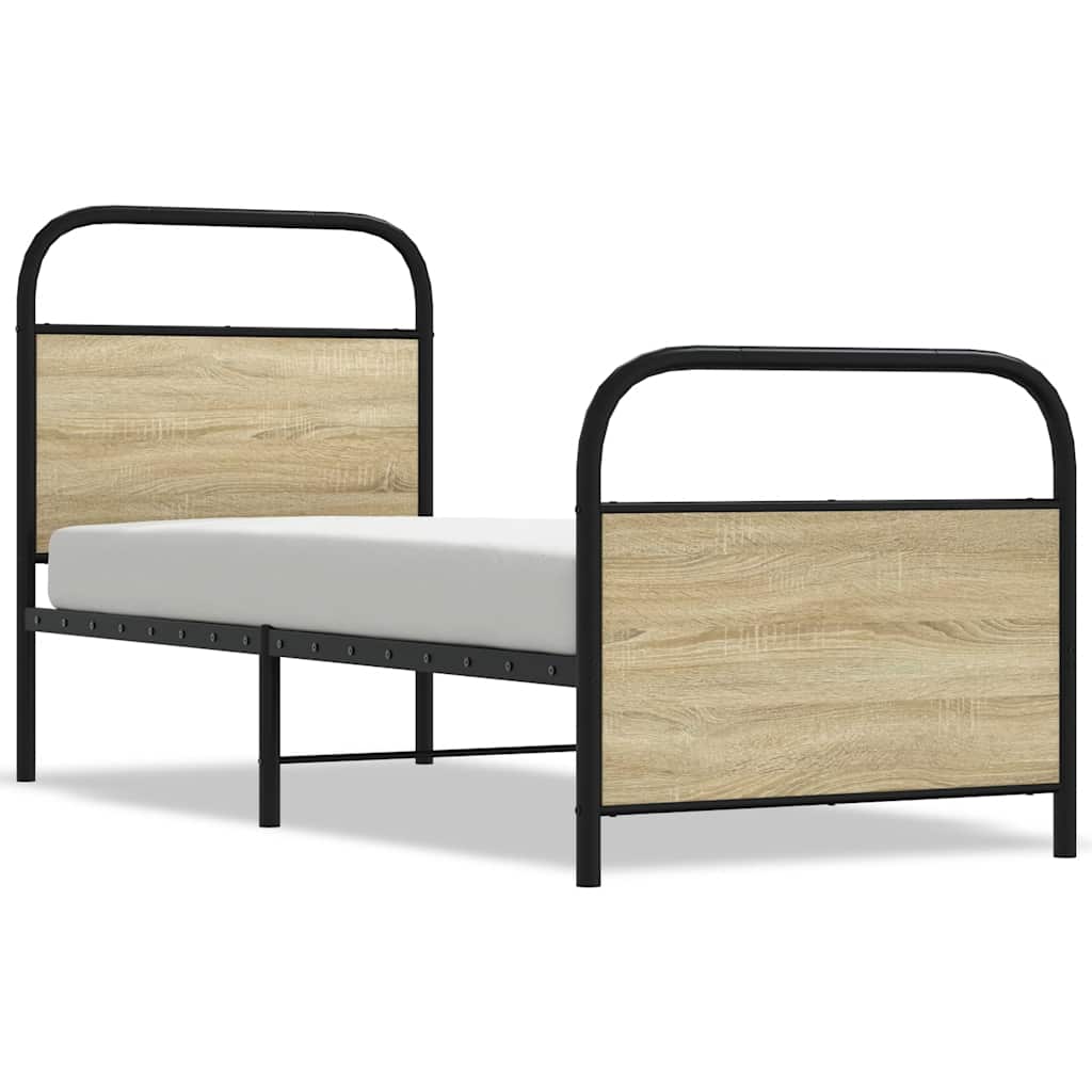sengeramme 75x190 cm uden madras konstrueret træ sonoma-eg