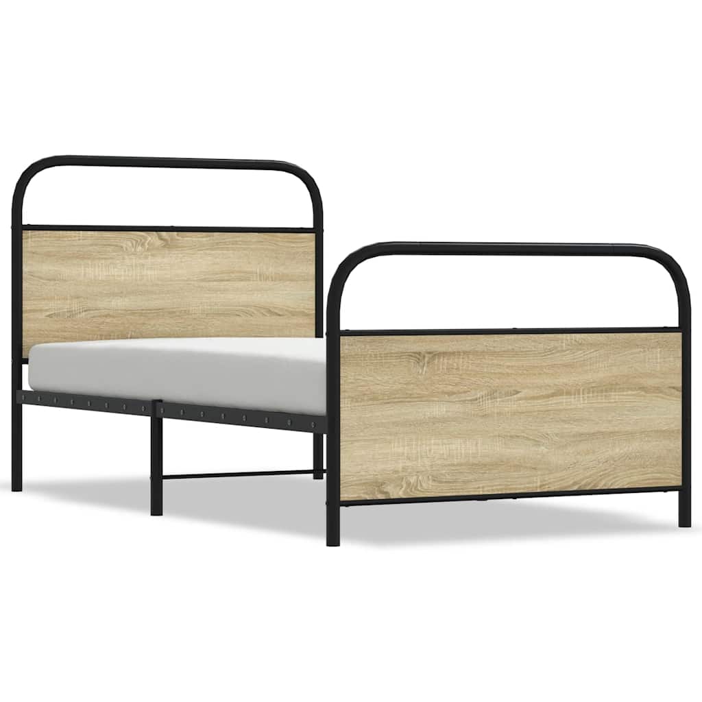 sengeramme 90x190 cm uden madras konstrueret træ sonoma-eg
