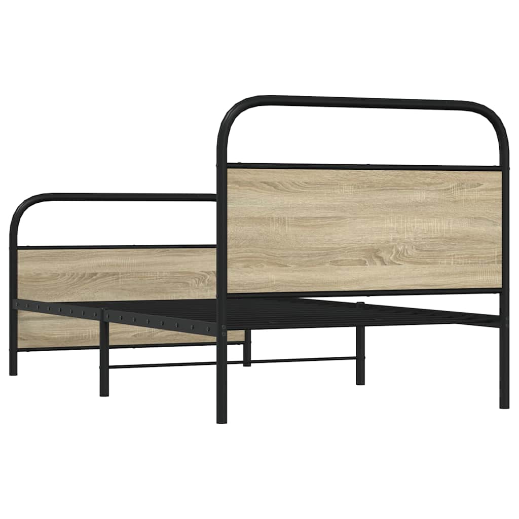 sengeramme 90x190 cm uden madras konstrueret træ sonoma-eg