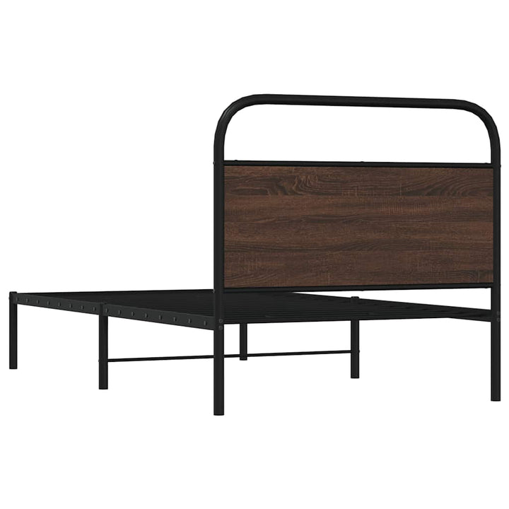 sengeramme 90x190 cm uden madras konstrueret træ brunt eg