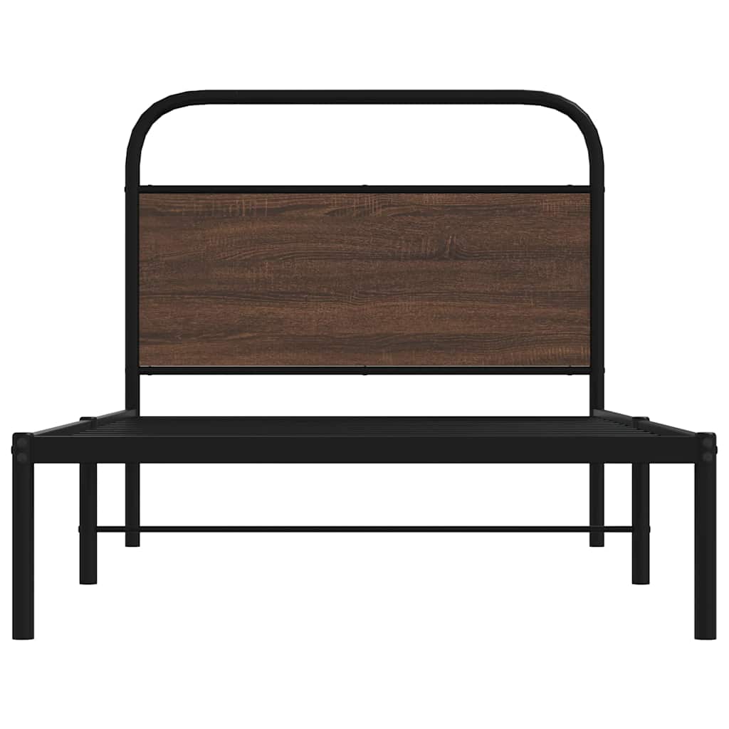 sengeramme 100x190 cm uden madras konstrueret træ brunt eg