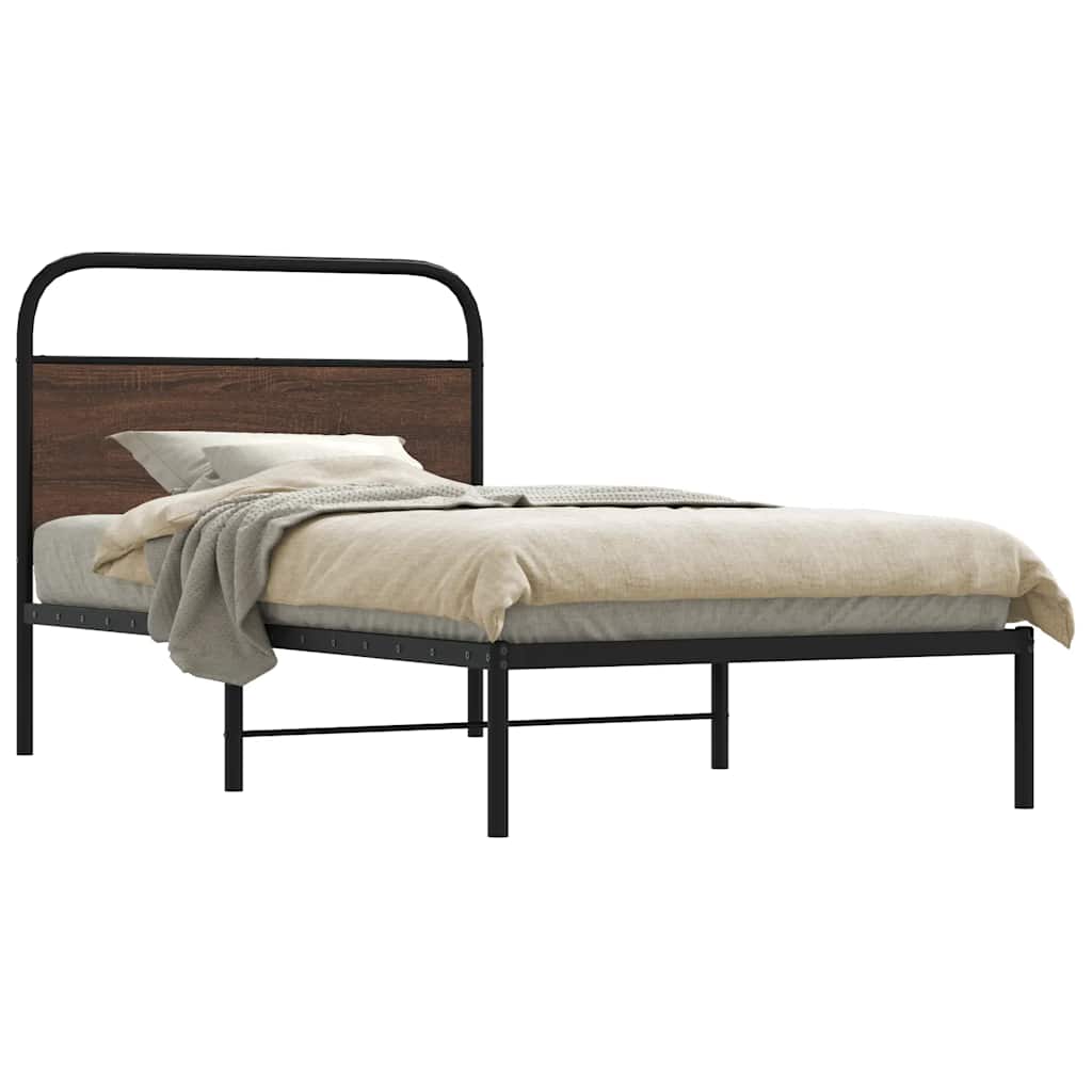 sengeramme 100x190 cm uden madras konstrueret træ brunt eg