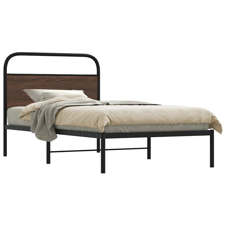 sengeramme 100x190 cm uden madras konstrueret træ brunt eg