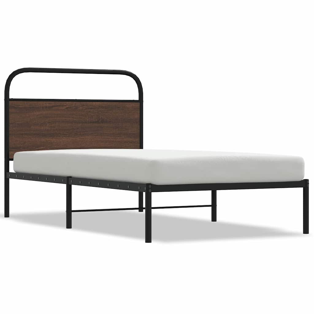 sengeramme 100x200 cm uden madras konstrueret træ brunt eg