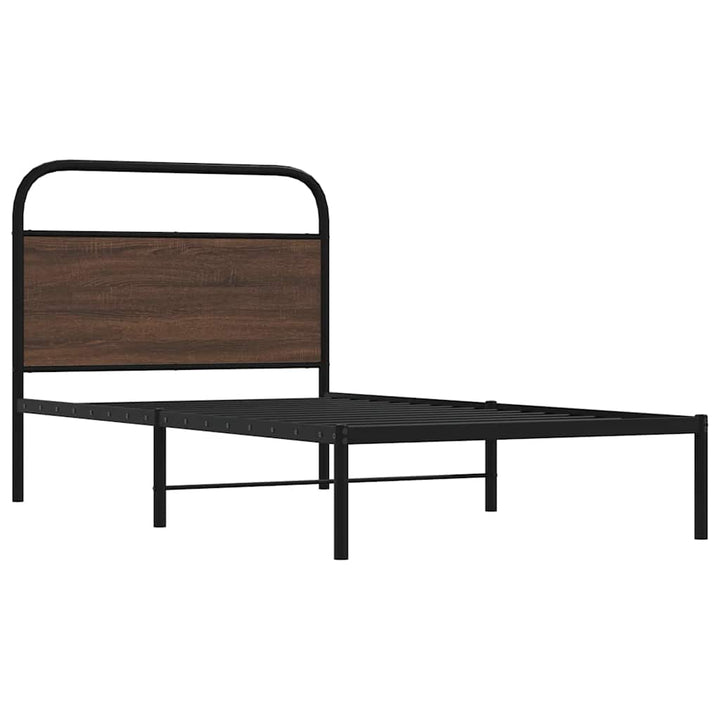 sengeramme 100x200 cm uden madras konstrueret træ brunt eg