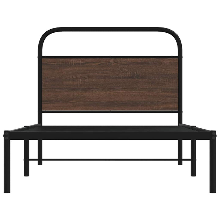 sengeramme 100x200 cm uden madras konstrueret træ brunt eg