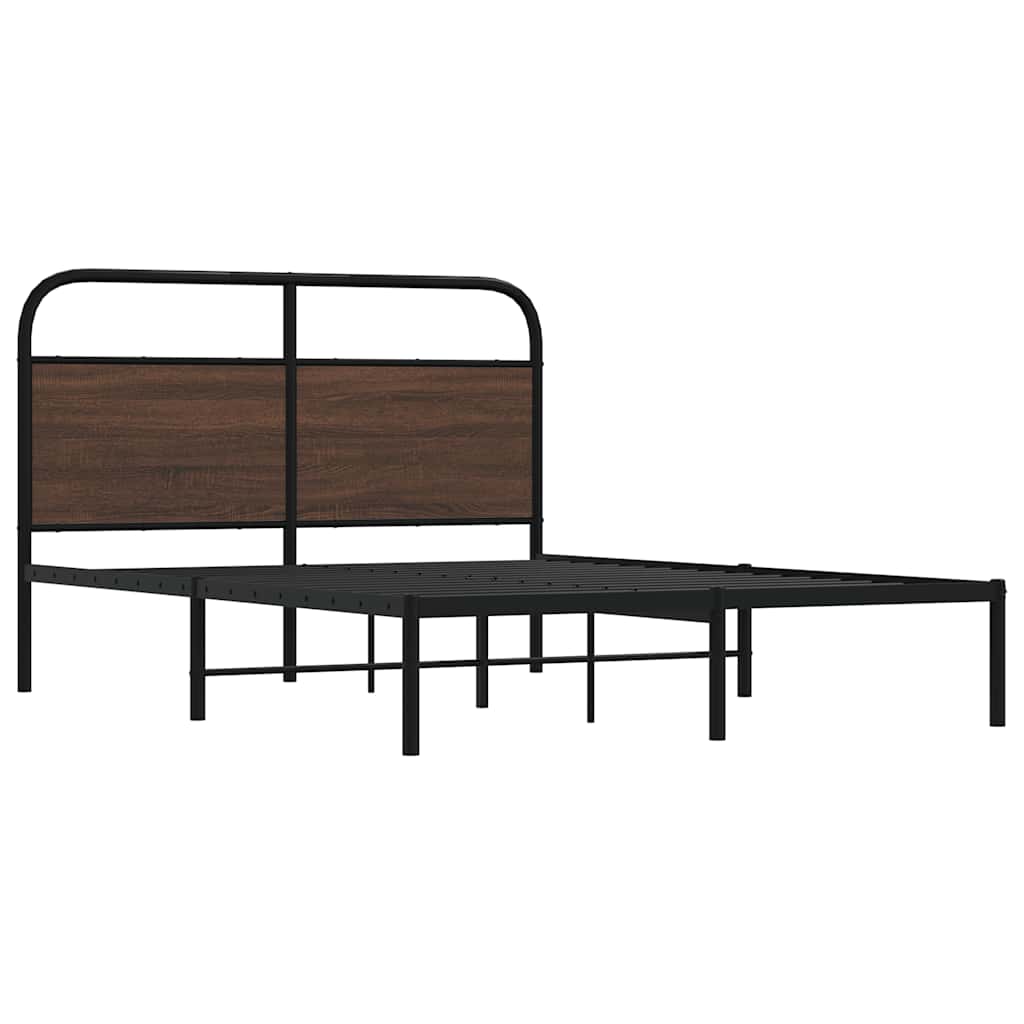 sengeramme 120x200 cm uden madras konstrueret træ brunt eg