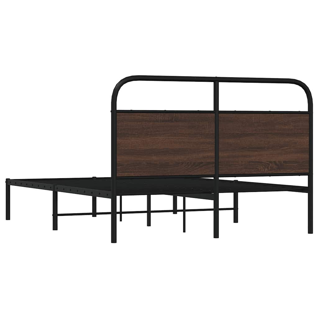 sengeramme 120x200 cm uden madras konstrueret træ brunt eg
