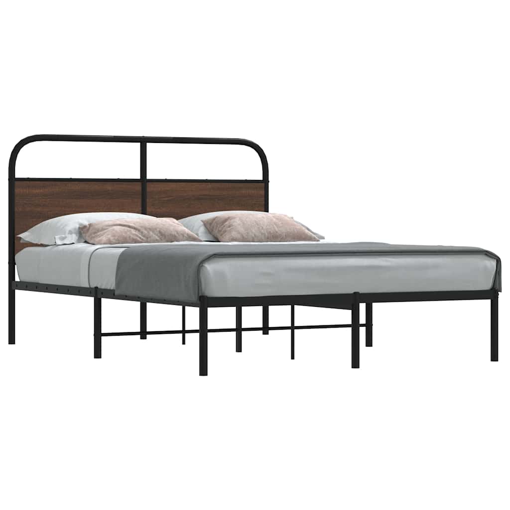 sengeramme 120x200 cm uden madras konstrueret træ brunt eg