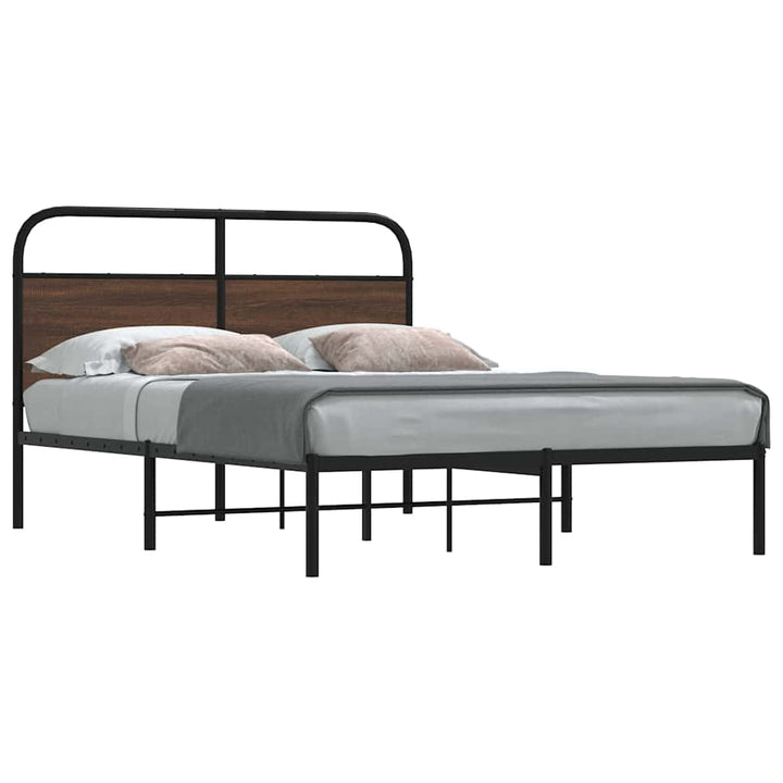sengeramme 120x200 cm uden madras konstrueret træ brunt eg