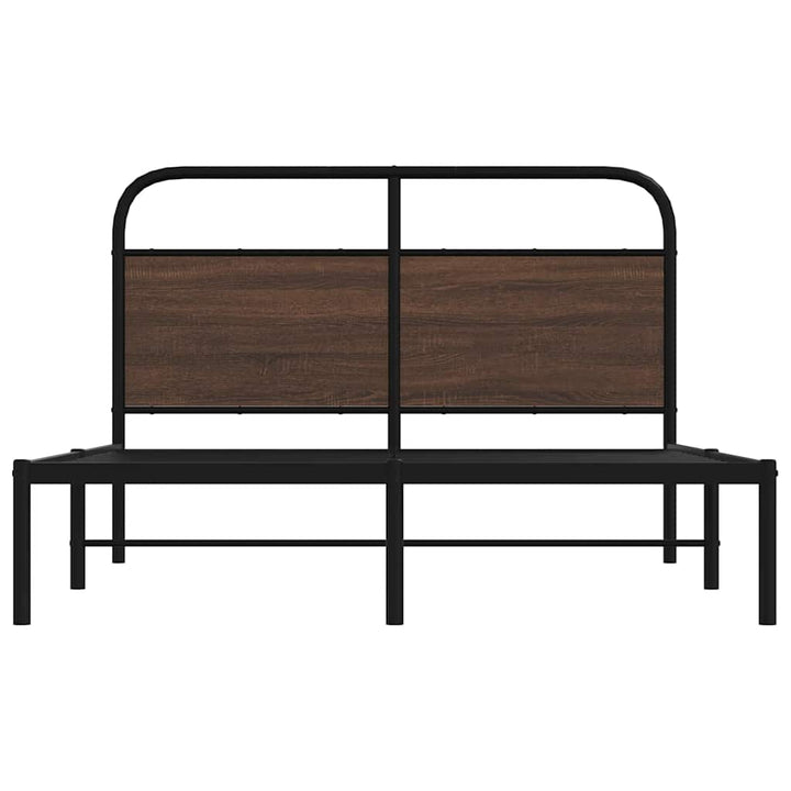 sengeramme 135x190 cm uden madras konstrueret træ brunt eg