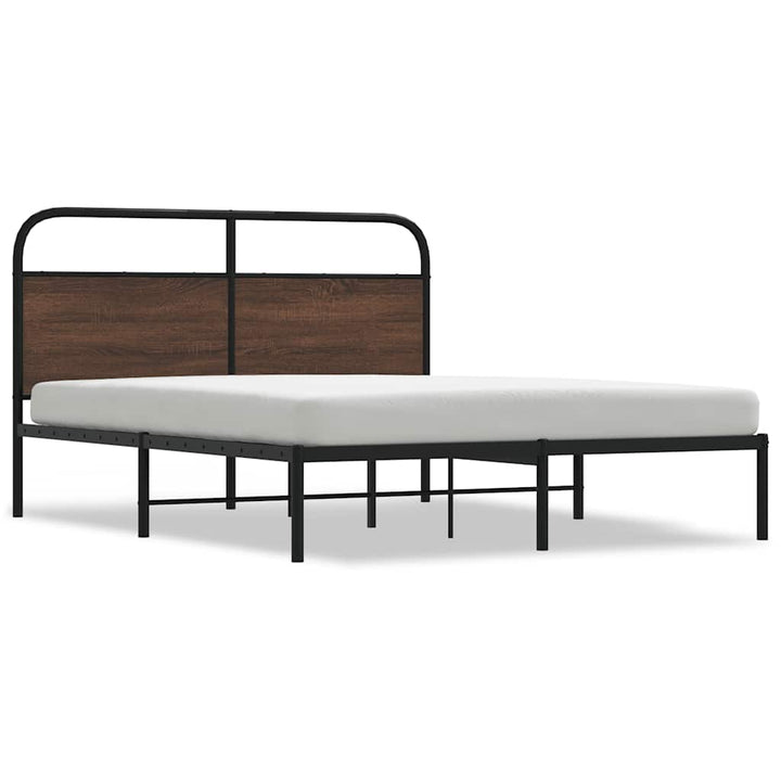 sengeramme 150x200 cm uden madras konstrueret træ brunt eg
