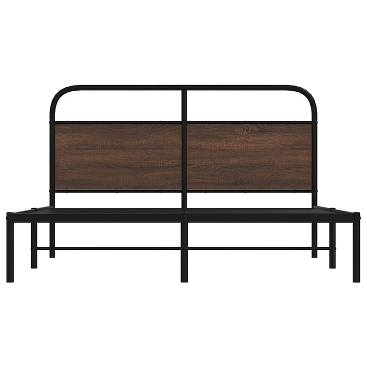 sengeramme 150x200 cm uden madras konstrueret træ brunt eg
