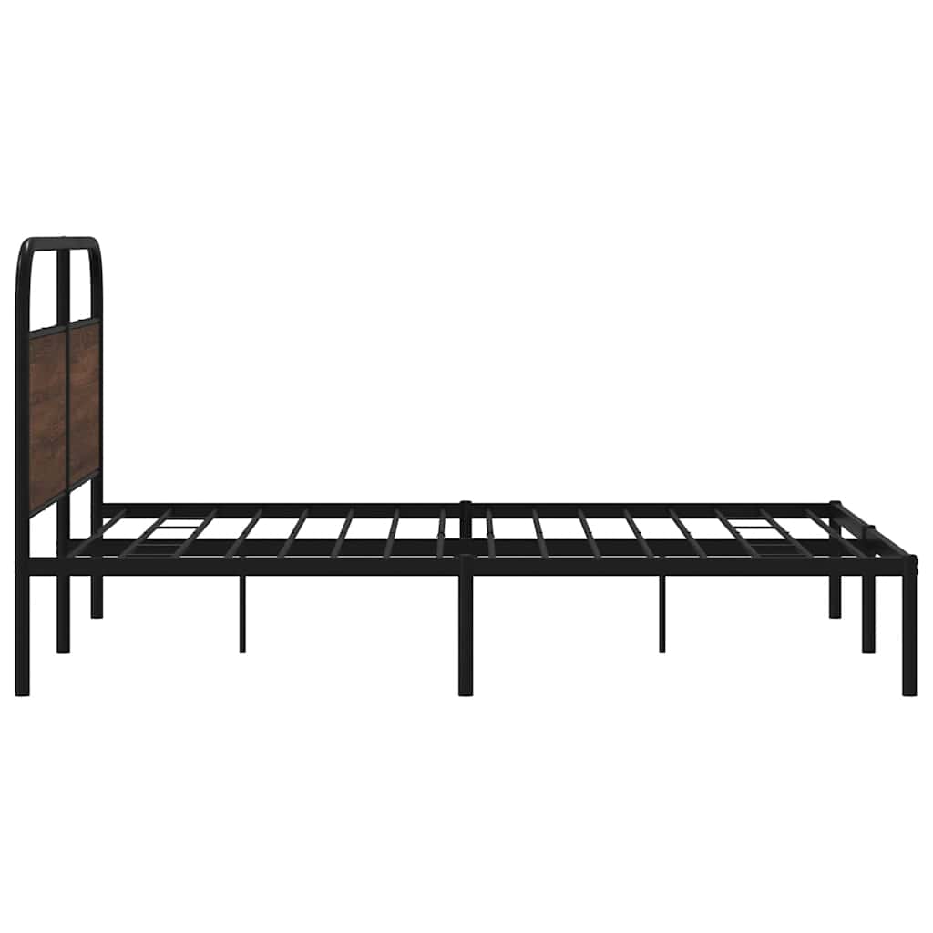 sengeramme 150x200 cm uden madras konstrueret træ brunt eg