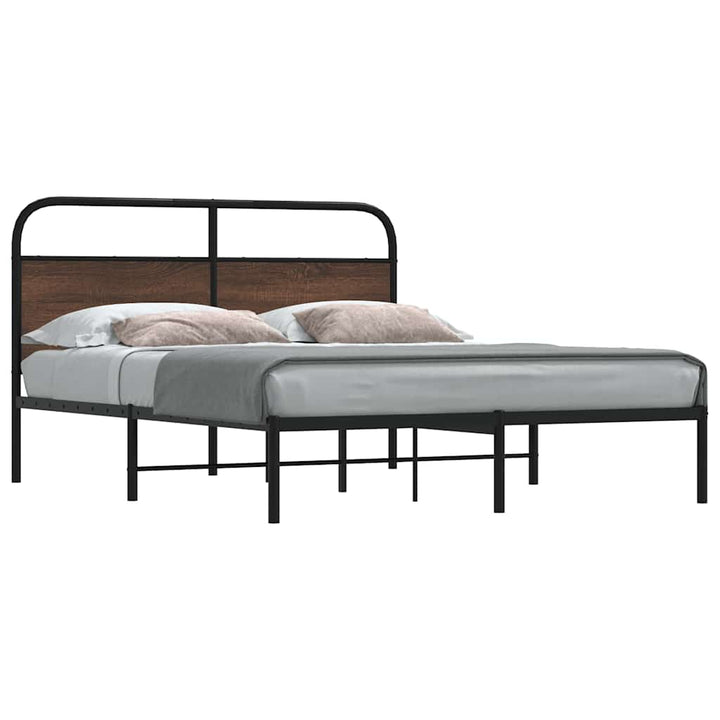 sengeramme 150x200 cm uden madras konstrueret træ brunt eg