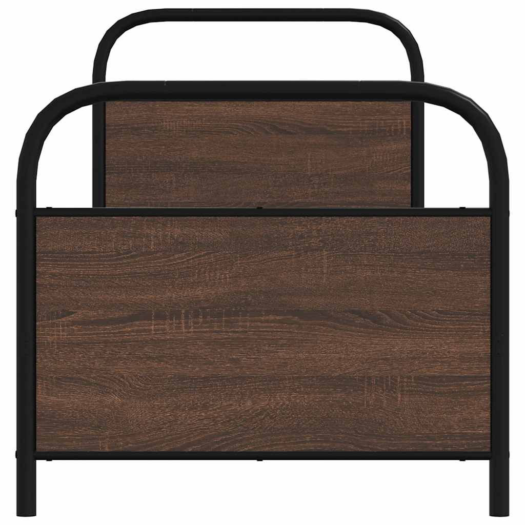 sengeramme 80x200 cm uden madras konstrueret træ brunt eg