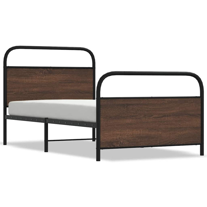 sengeramme 90x190 cm uden madras konstrueret træ brunt eg