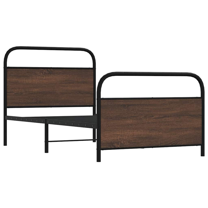 sengeramme 90x190 cm uden madras konstrueret træ brunt eg