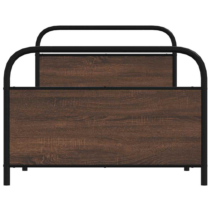 sengeramme 90x190 cm uden madras konstrueret træ brunt eg