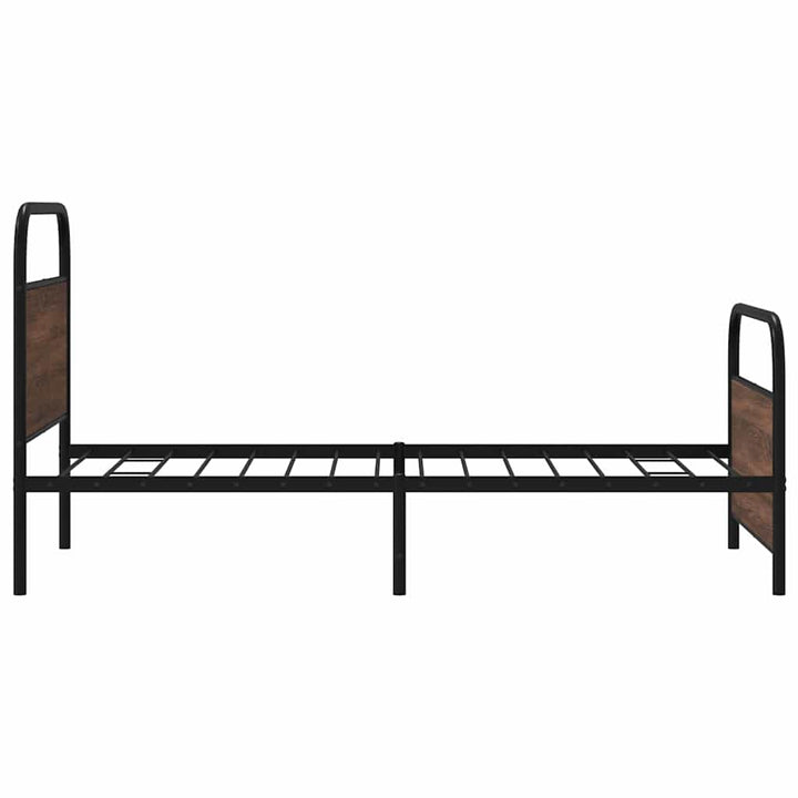 sengeramme 90x190 cm uden madras konstrueret træ brunt eg