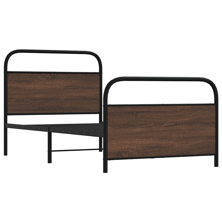 sengeramme 90x200 cm uden madras konstrueret træ brunt eg