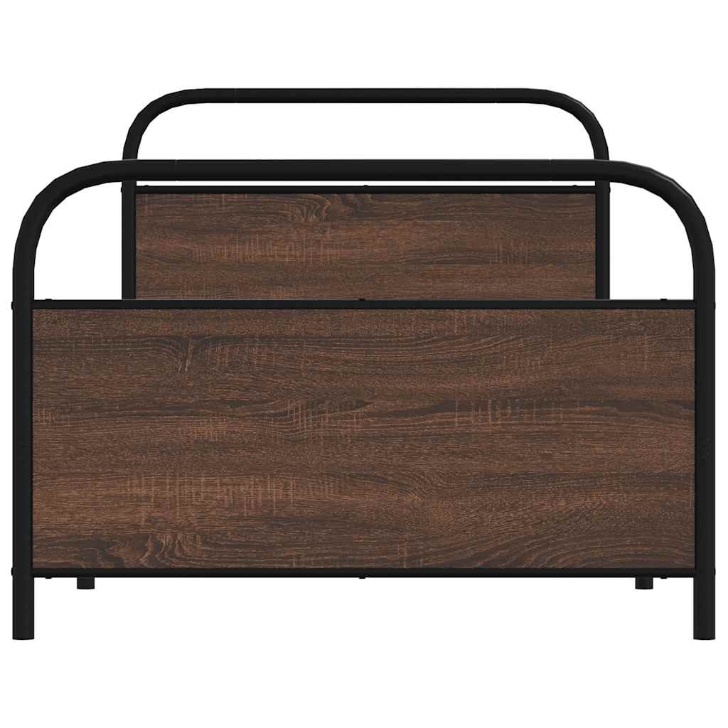 sengeramme 90x200 cm uden madras konstrueret træ brunt eg