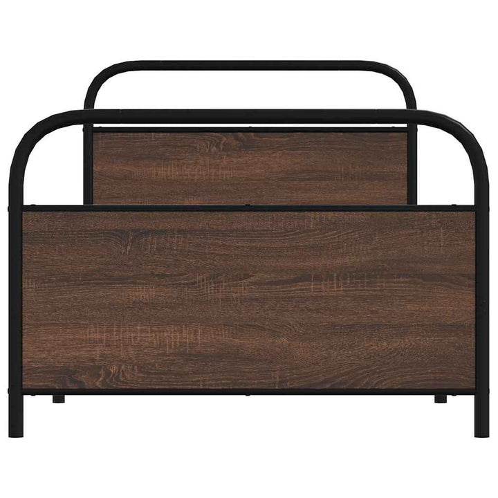 sengeramme 100x190 cm uden madras konstrueret træ brunt eg