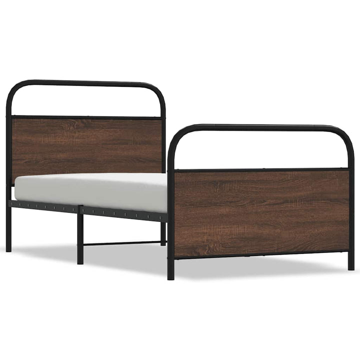 sengeramme 107x203 cm uden madras konstrueret træ brunt eg
