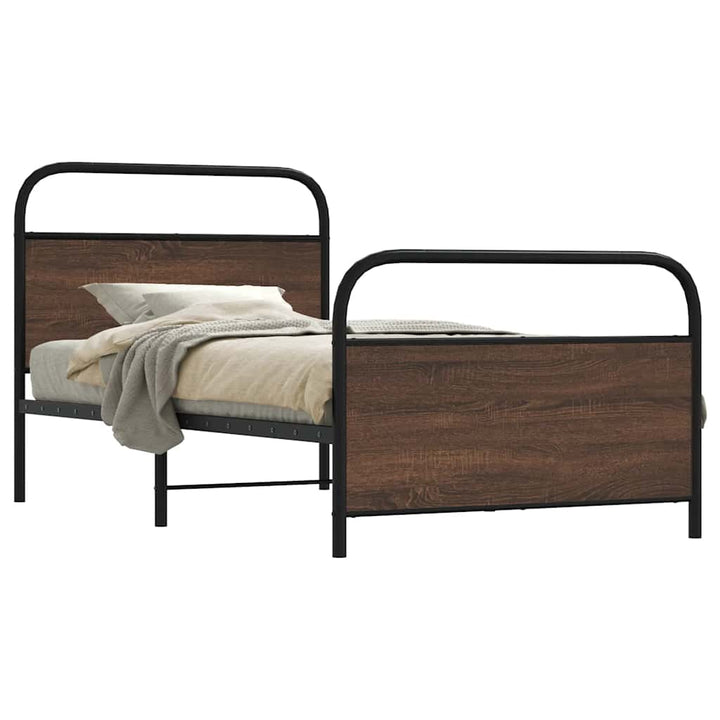 sengeramme 107x203 cm uden madras konstrueret træ brunt eg