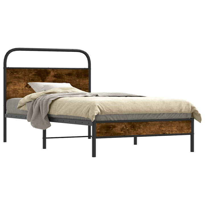 sengeramme 90x190 cm uden madras konstrueret træ røget eg