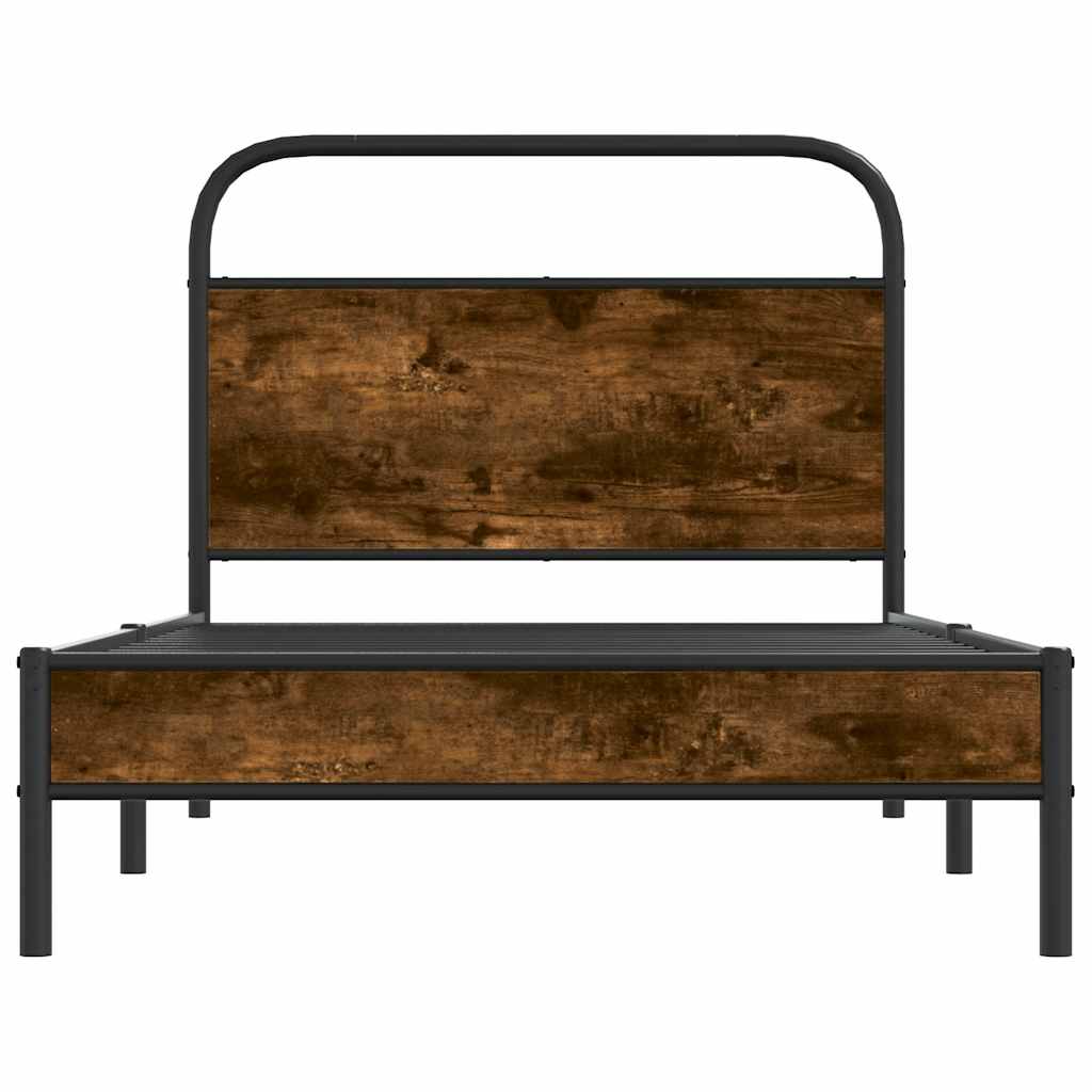 sengeramme 90x190 cm uden madras konstrueret træ røget eg