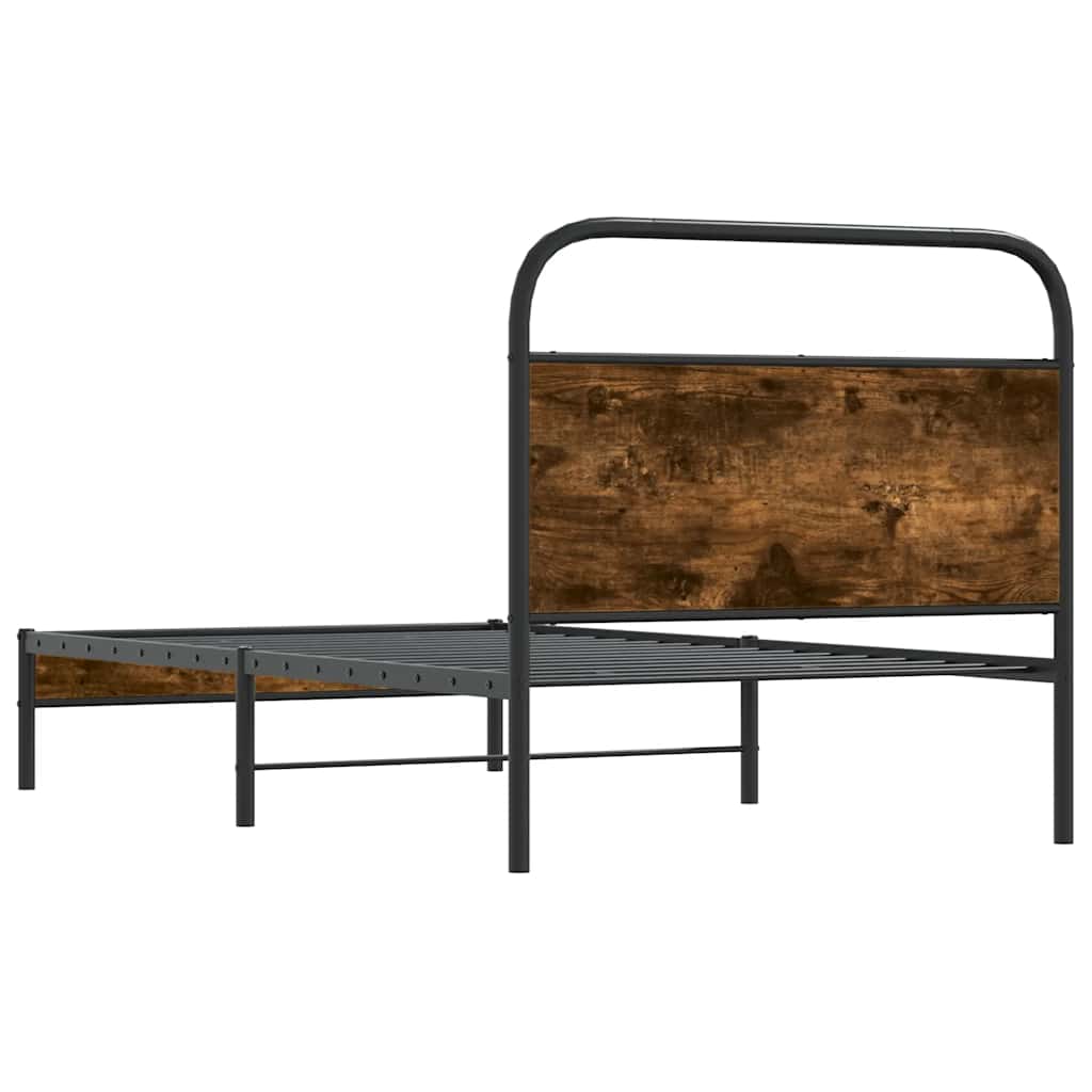 sengeramme 90x190 cm uden madras konstrueret træ røget eg