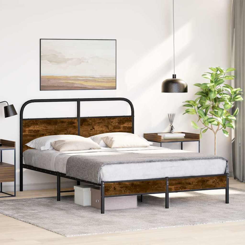 sengeramme 120x190 cm uden madras konstrueret træ røget eg