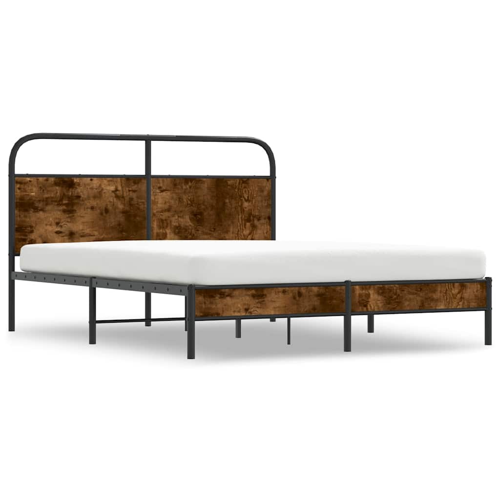 sengeramme 150x200 cm uden madras konstrueret træ røget eg