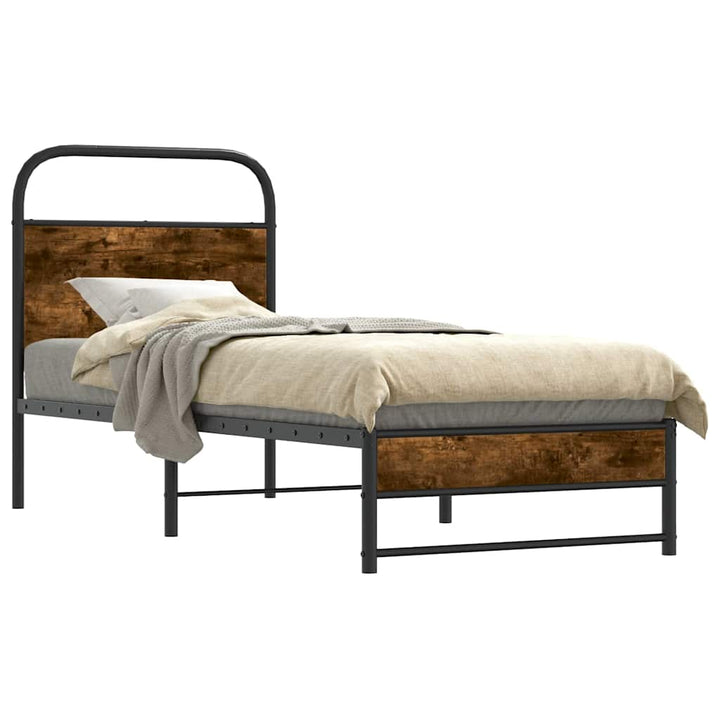 sengeramme 75x190 cm uden madras konstrueret træ røget eg