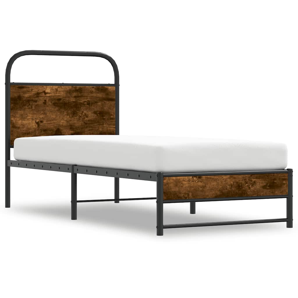 sengeramme 75x190 cm uden madras konstrueret træ røget eg