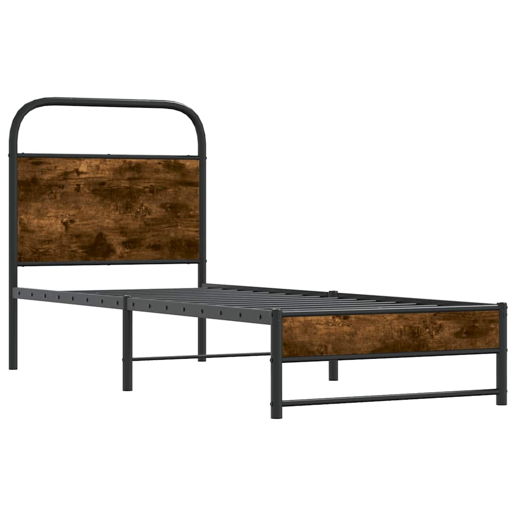 sengeramme 75x190 cm uden madras konstrueret træ røget eg