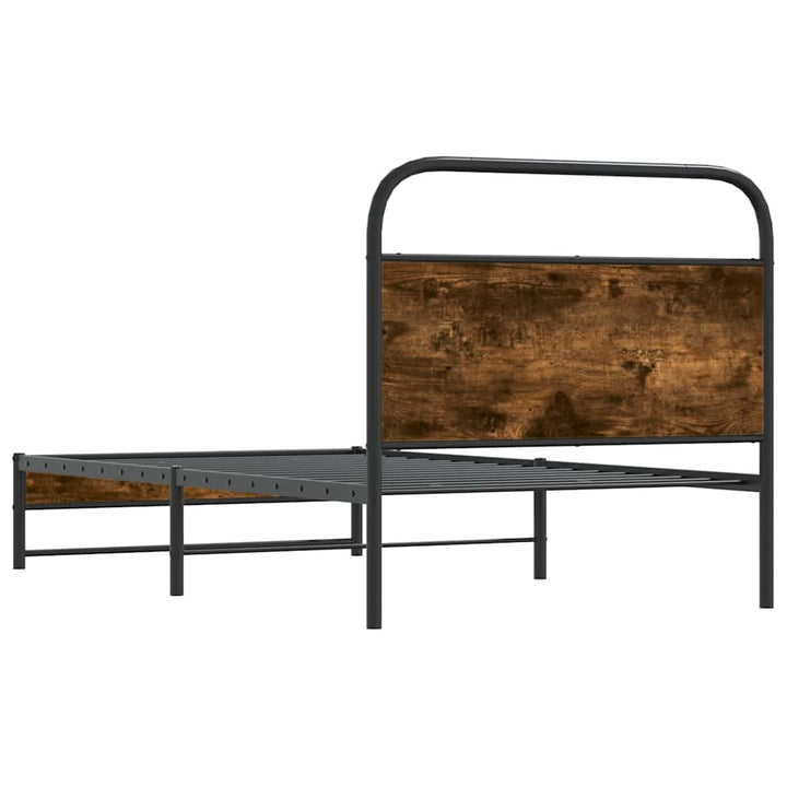 sengeramme 90x190 cm uden madras konstrueret træ røget eg