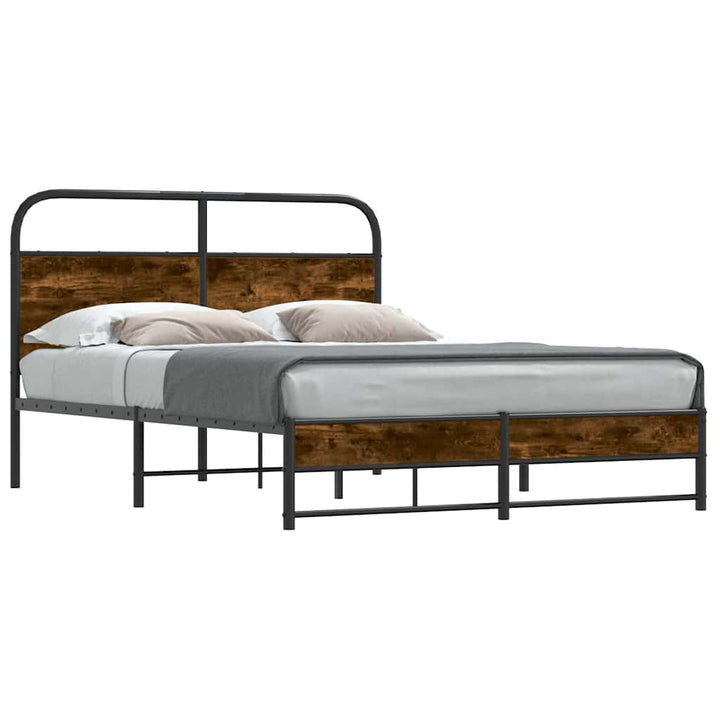 sengeramme 120x190 cm uden madras konstrueret træ røget eg