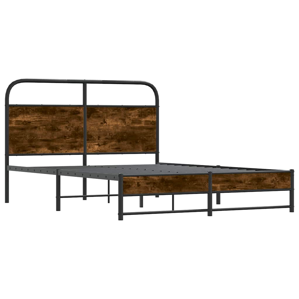 sengeramme 135x190 cm uden madras konstrueret træ røget eg