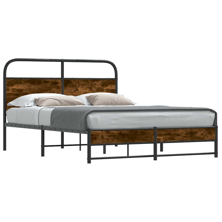 sengeramme 140x190 cm uden madras konstrueret træ røget eg