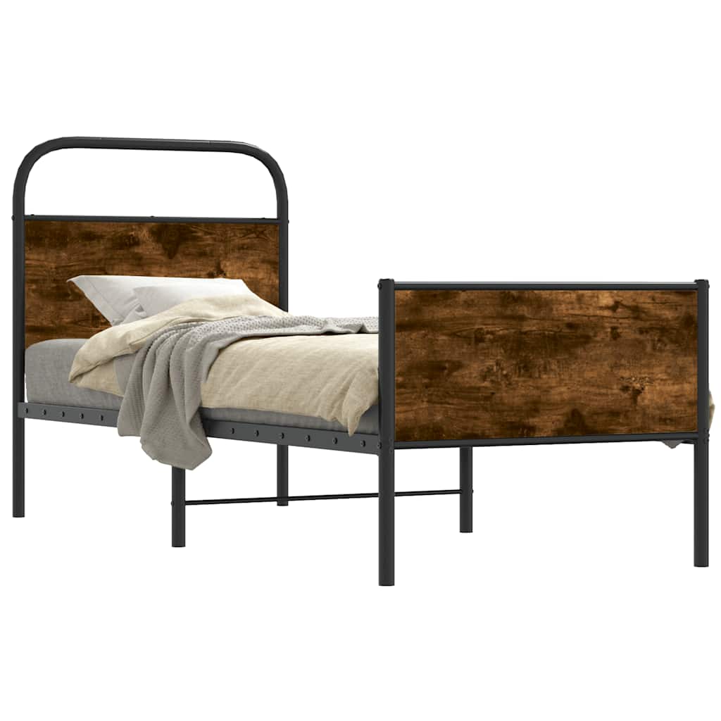 sengeramme 75x190 cm uden madras konstrueret træ sonoma-eg