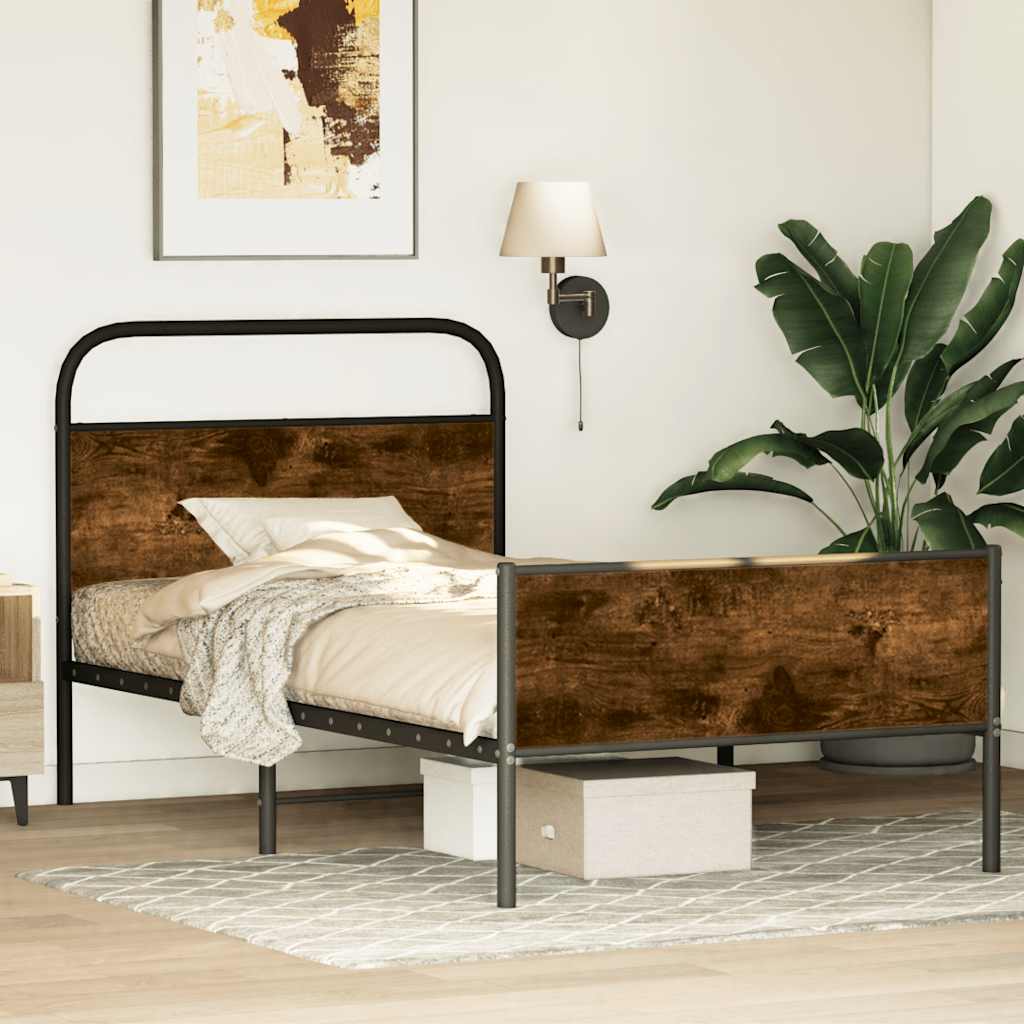 sengeramme 90x190 cm uden madras konstrueret træ sonoma-eg