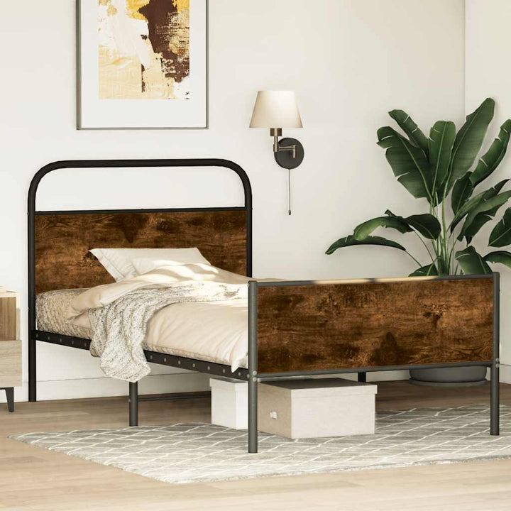 sengeramme 90x190 cm uden madras konstrueret træ sonoma-eg