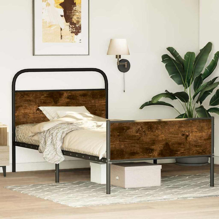 sengeramme 107x203 cm uden madras konstrueret træ sonoma-eg